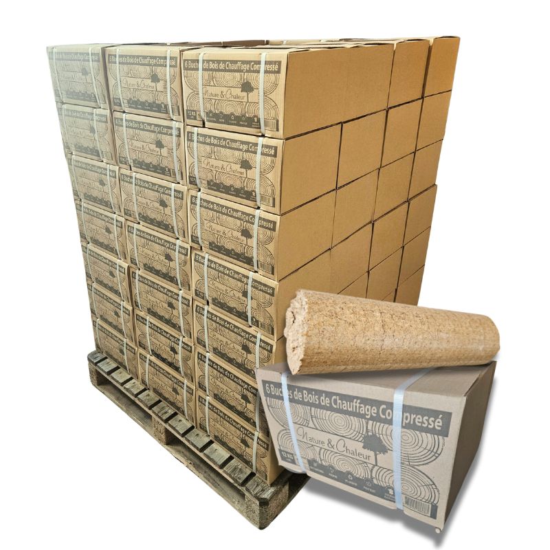 Bois Densifié Confort – 80 Cartons de 6 Bûches (~960 kg) 1 Bois Densifié Confort – 80 Cartons de 6 Bûches (~960 kg)