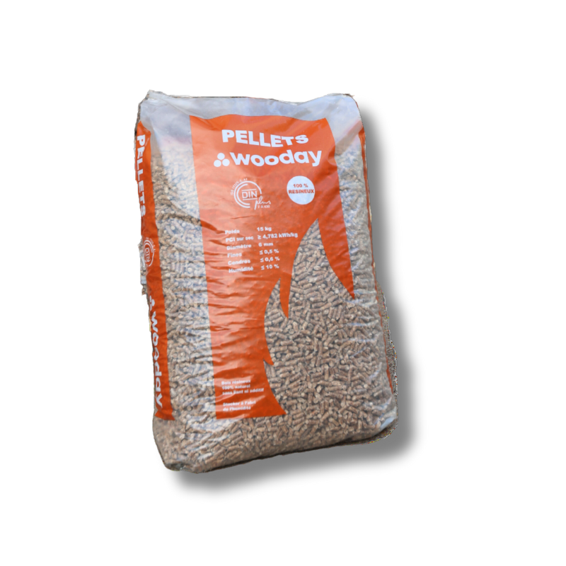Pellets Wooday – Palette 65 Sacs 15 kg (975 kg) 2 Pellets Wooday – Palette 65 Sacs 15 kg (975 kg)