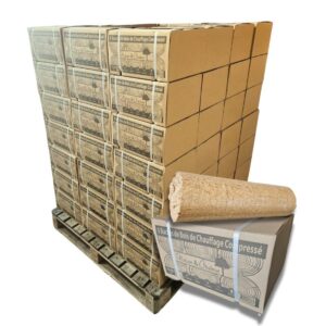 Bois Densifié Confort – 80 Cartons de 6 Bûches (~960 kg)