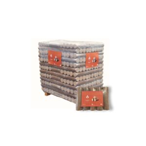 Bois Densifié Premium – 96 Paquets de 5 Bûches (~925 kg)