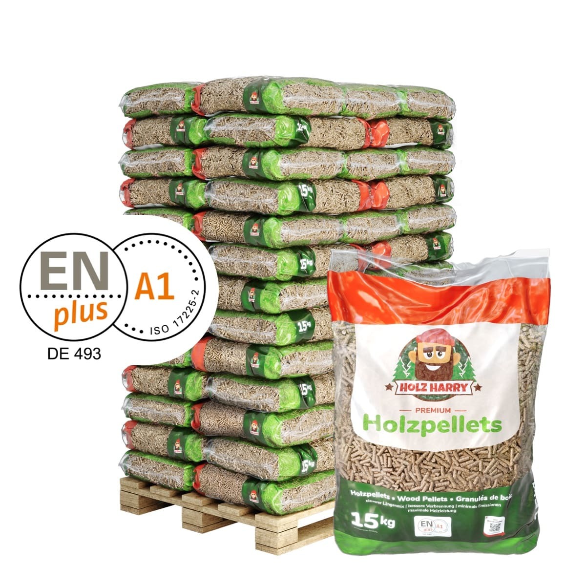 pellets-1-2 Granulés de Bois- HARRY HOLZ PREMIUM PELLETS – 65 sacs 975kg – Image 1