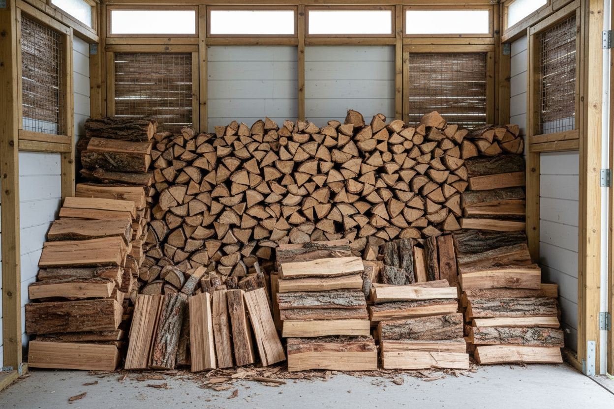 Bois d’allumage : comment le choisir, l’utiliser et le stocker 4 Bois d’allumage bien stocké à l’abri de l’humidité