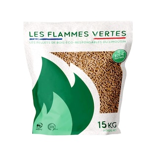 Granulés Flammes Vertes – Palette 65 Sacs 15 kg (975 kg) 2 Granulés Flammes Vertes – Palette 65 Sacs 15 kg (975 kg)